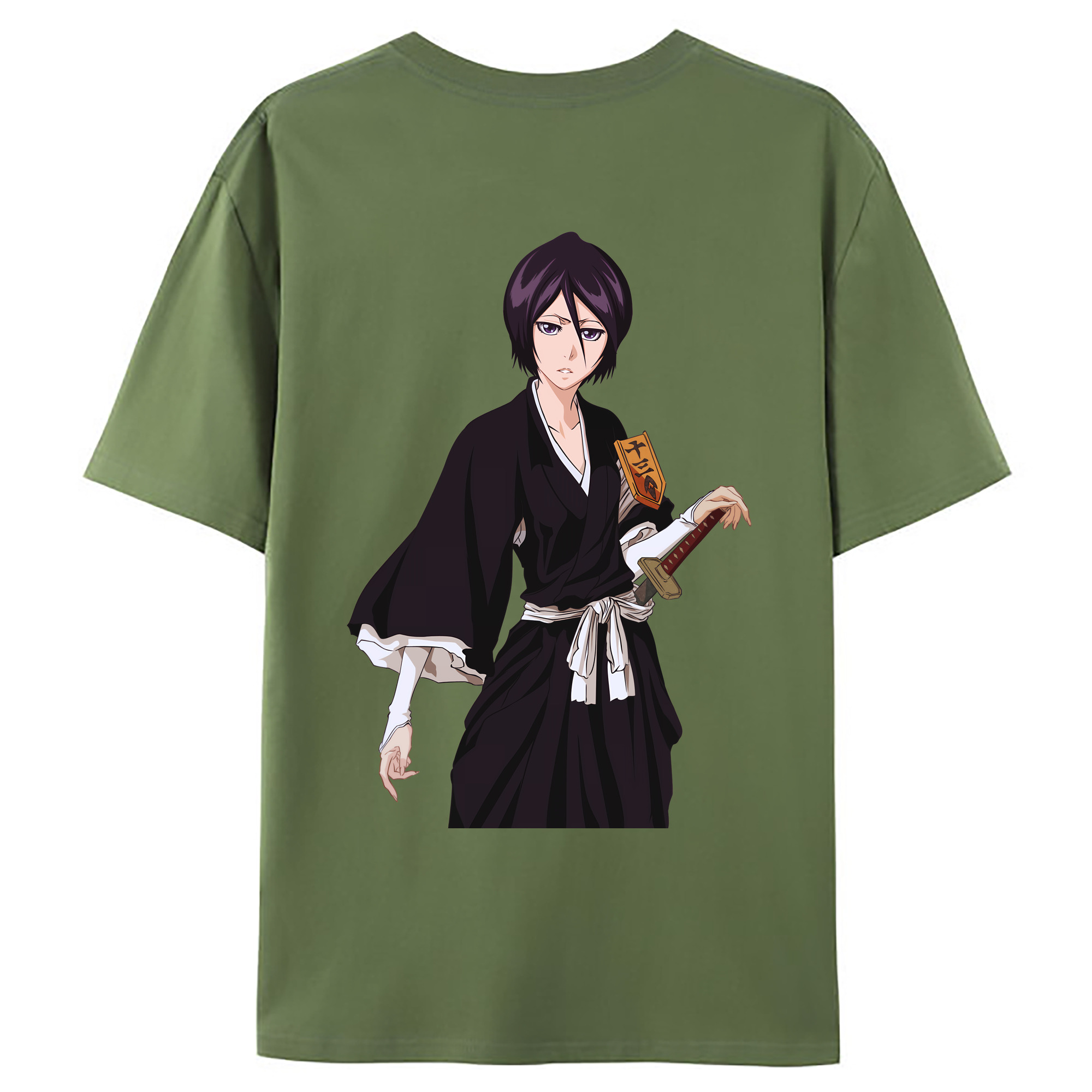（画像用） ブリーチ 朽木ルキア BLEACH Kuchiki Rukia 綿100％ メンズ半袖Tシャツ（バックプリント） 通気性